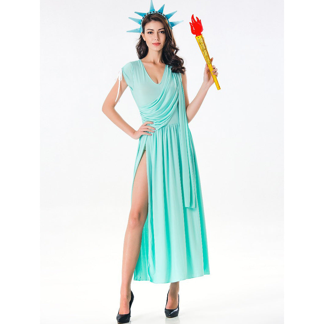 Greek Goddess Split Cosplay Halloween Stage Costume - Discount Halloween City