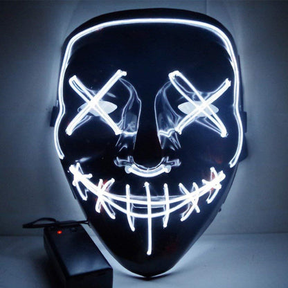 Black V Halloween Horror Glowing Mask - Discount Halloween City