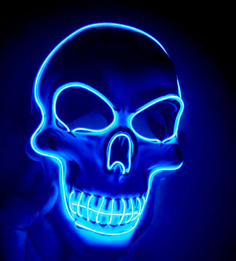 Halloween Skeleton Mask LED Glow Scary - Discount Halloween City