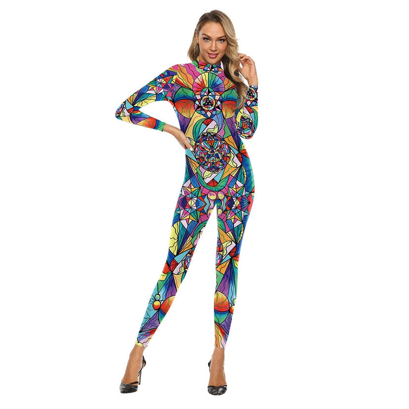 Halloween 3D Animal-print Bodycon Jumpsuits for Adults - Discount Halloween City