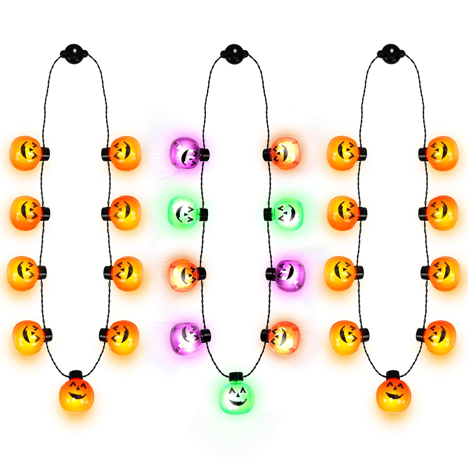 3-Piece Halloween Light Up Necklaces - Discount Halloween City