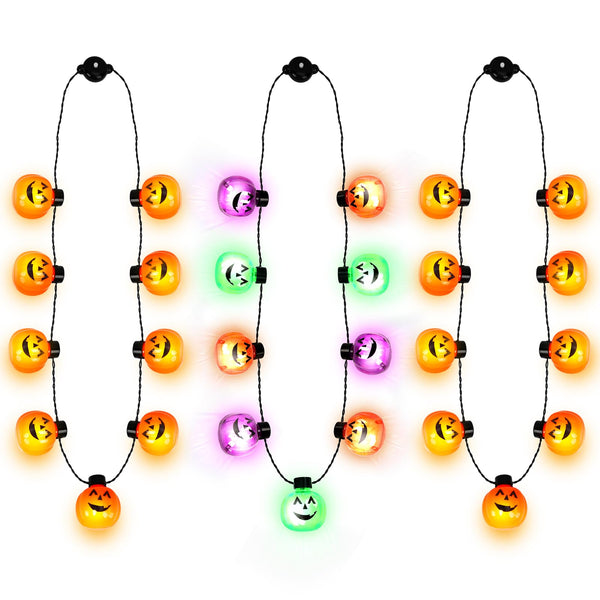 3-Piece Halloween Light Up Necklaces - Discount Halloween City