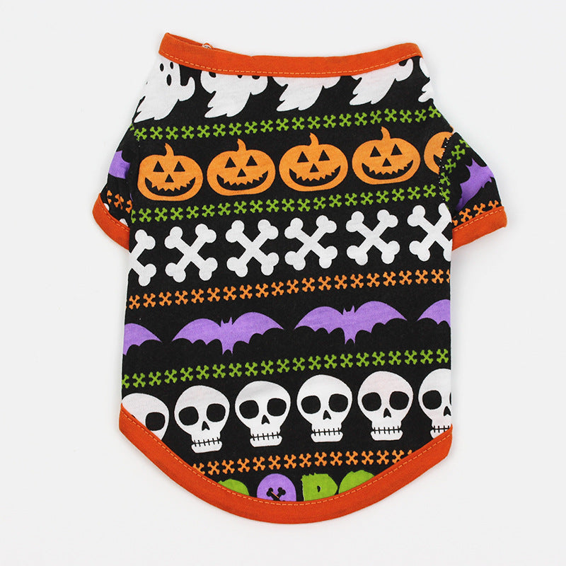 Dog Clothes Spring and Summer Clothes Cartoon Print T-shirt - Discount Halloween City