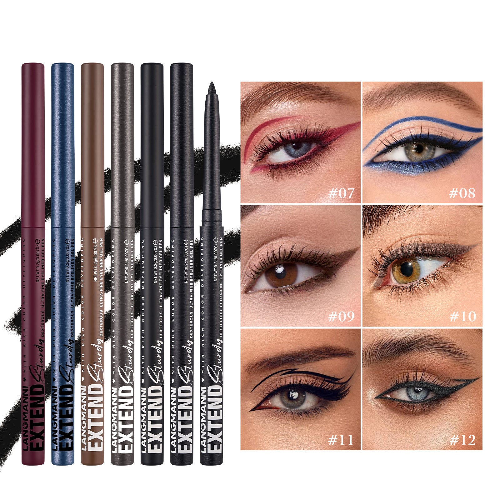 Colorful Gel Glitter Eyeliner Pencils Waterproof & Smudgeproof for Party, Halloween - Discount Halloween City