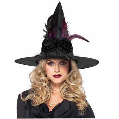 Tefal Rose Feather Ruffled Witch Hat - alternate view 2