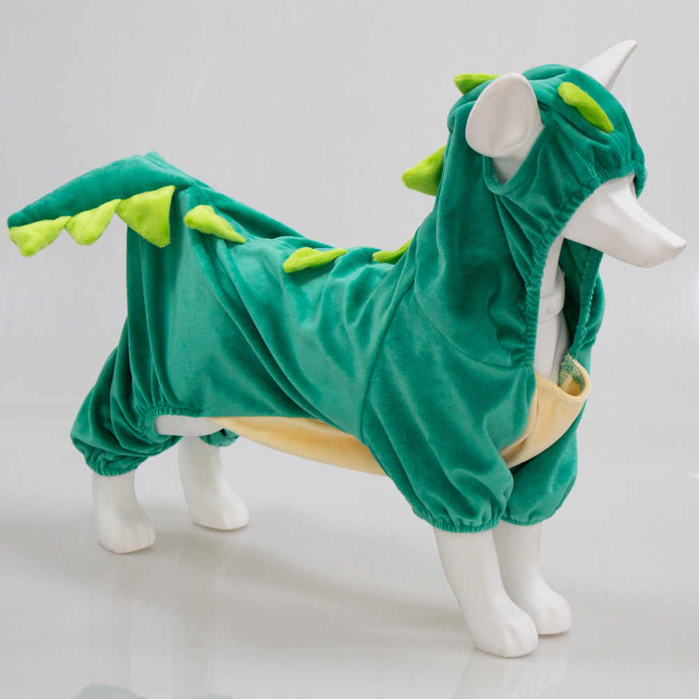 Halloween Dog Clothes Stretch Dinosaur Transformation - Discount Halloween City