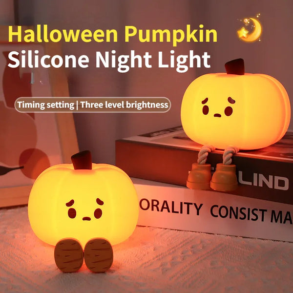 Home Decor Halloween Pumpkin Night Light Cute Soft Silicone - Discount Halloween City