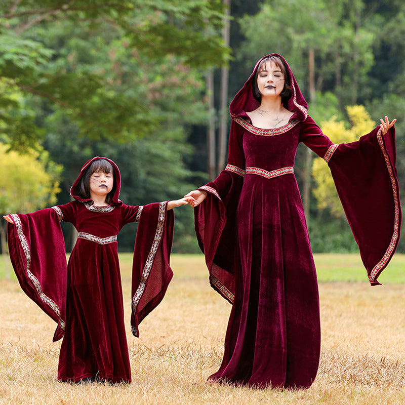 Halloween Retro Little Red Riding Hood Vampire Witch Costume - Discount Halloween City