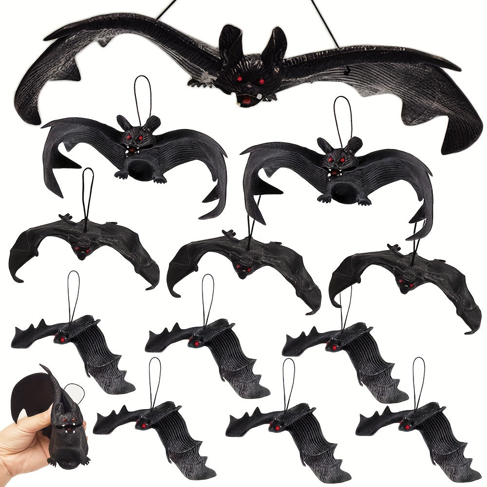 Halloween Hanging Bat Ornaments Party Decor (12pcs)