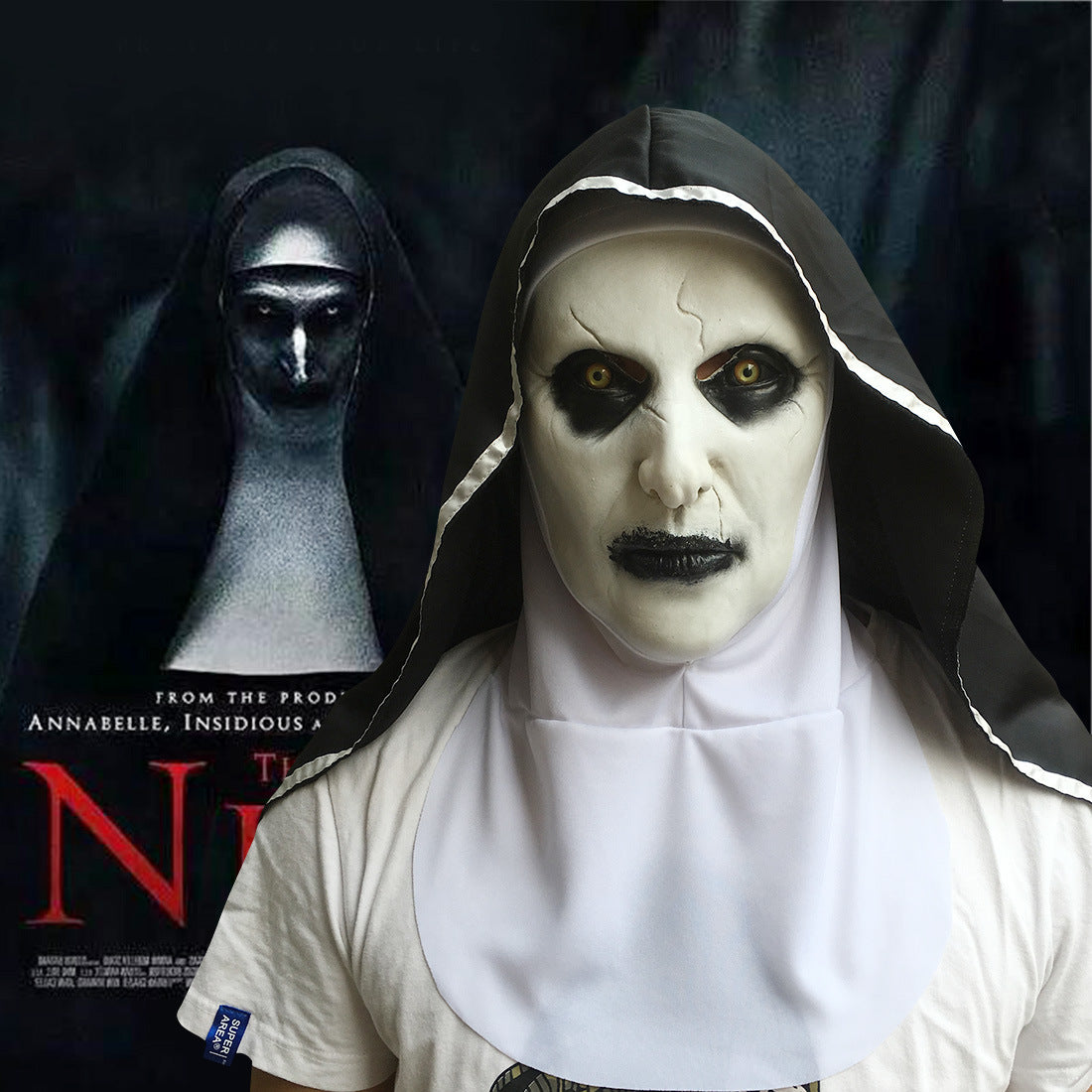 Nun Mask Halloween Ghost Horror Costume Played | Masks | Indoor Decorations - Costumes