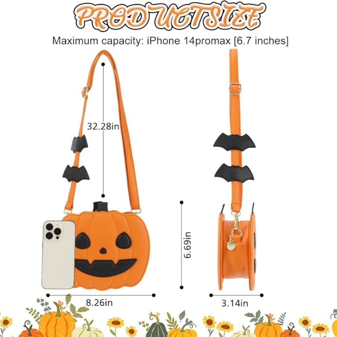 Novelty Pumpkin Purse Halloween Pumpkin Crossbody Bag - product image 2