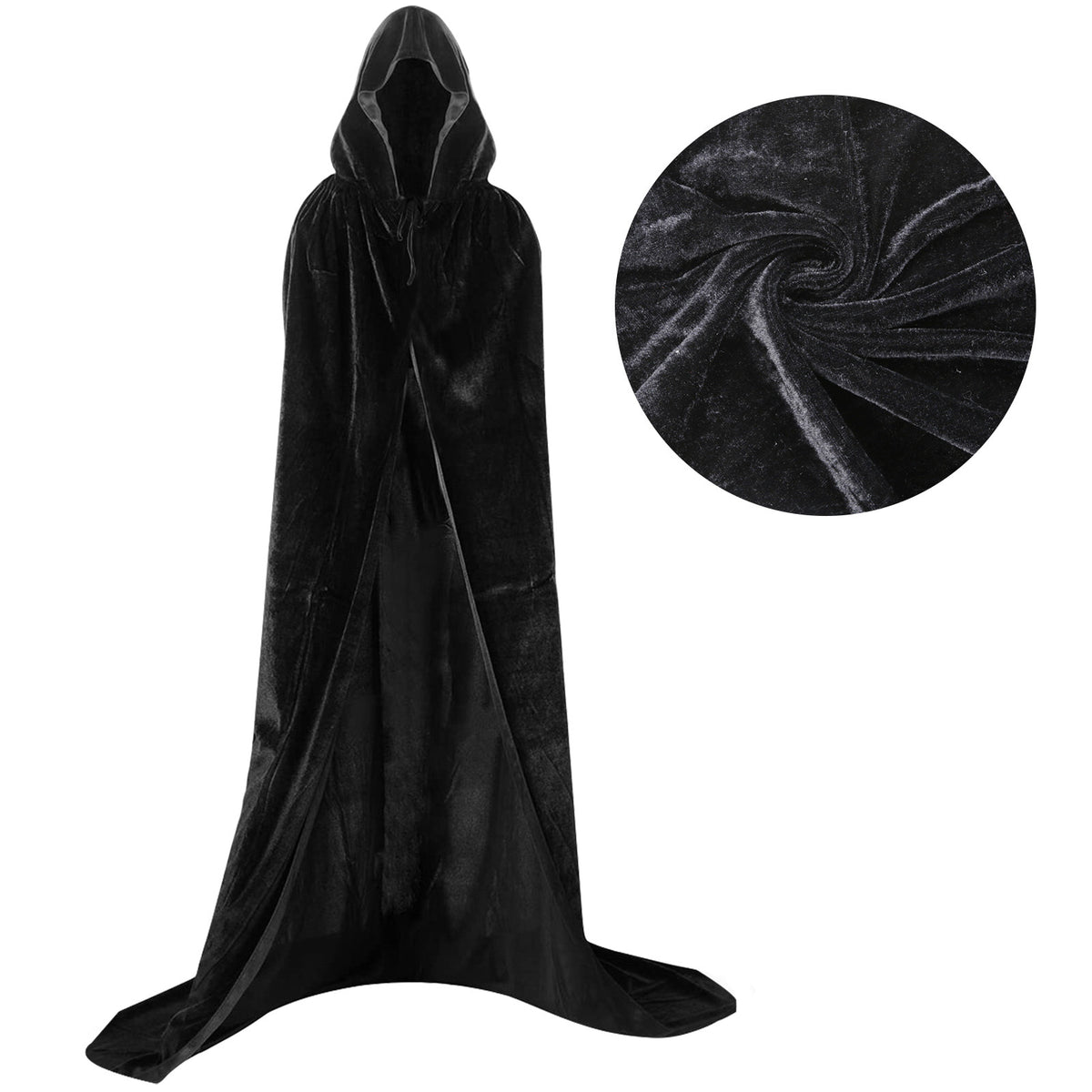 Classic Long Black Halloween Costume Cape