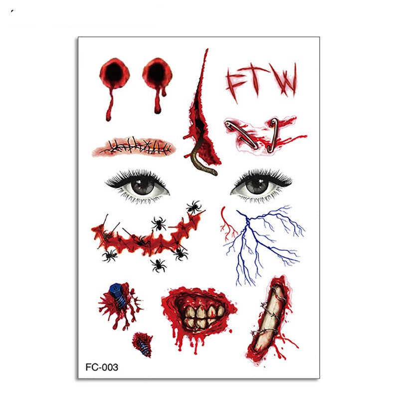 Halloween Makeup Funny Makeup Ball Tattoo Sticker - Discount Halloween City