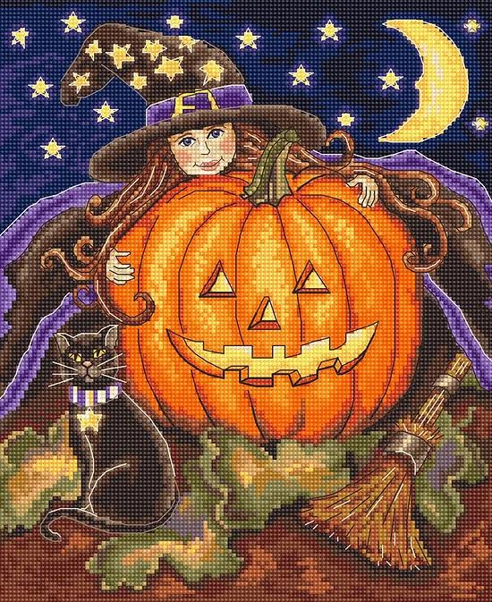 Pumpkin Girl Counted Cross Stitch Kit by Letistitch Leti992
