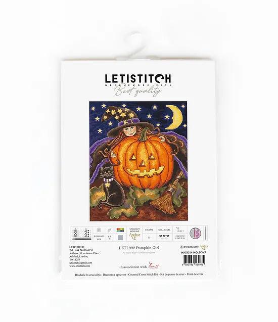 Pumpkin Girl Counted Cross Stitch Kit by Letistitch Leti992