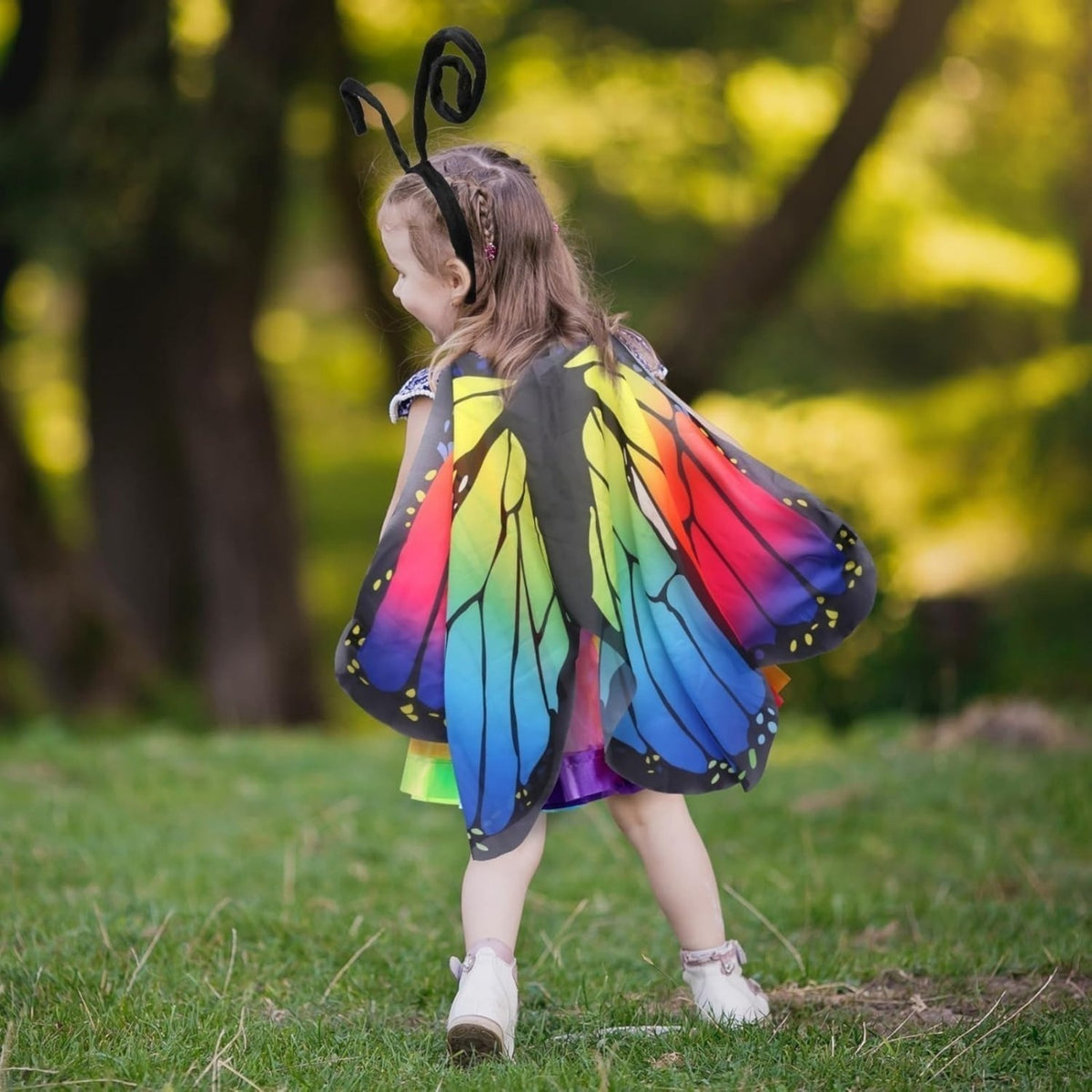 3-Piece Butterfly Costume Set with Wings, Antenna Headband & Tulle Skirt - product image 5