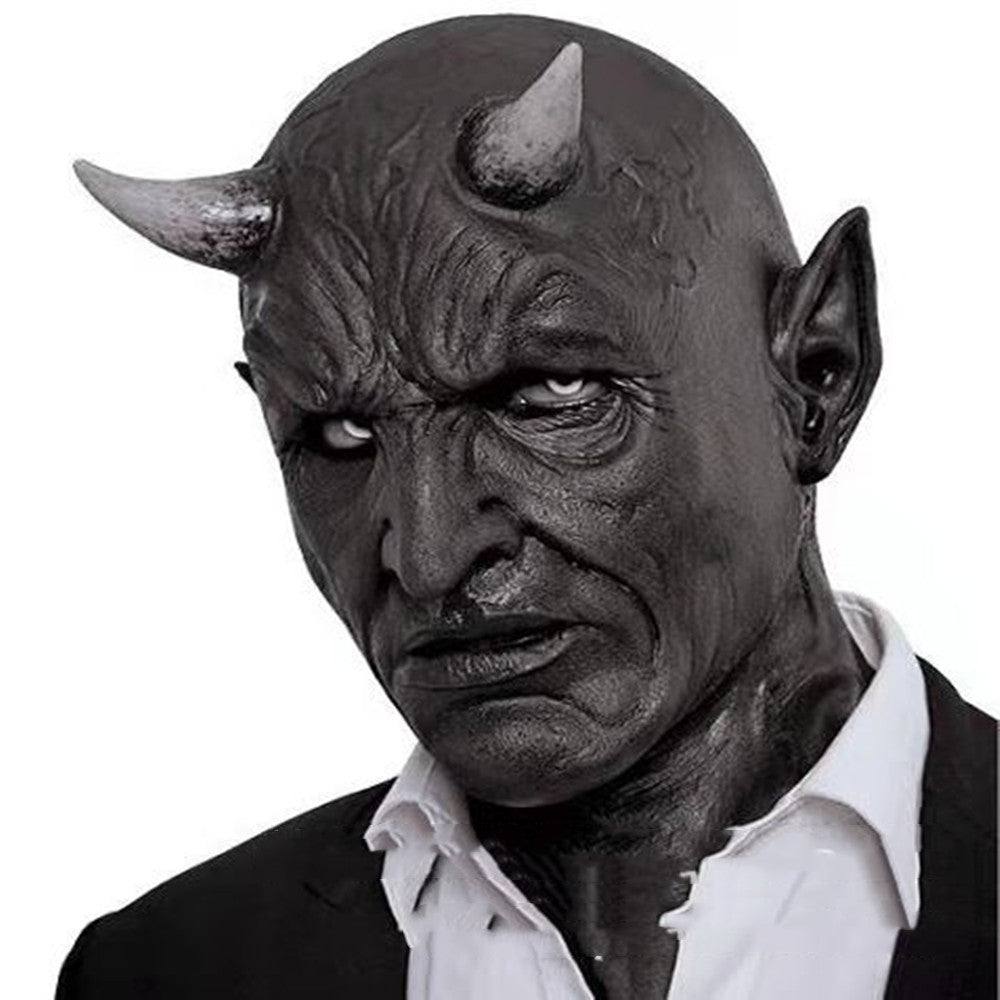Halloween Horn Demon Mask Latex Headgear - Discount Halloween City