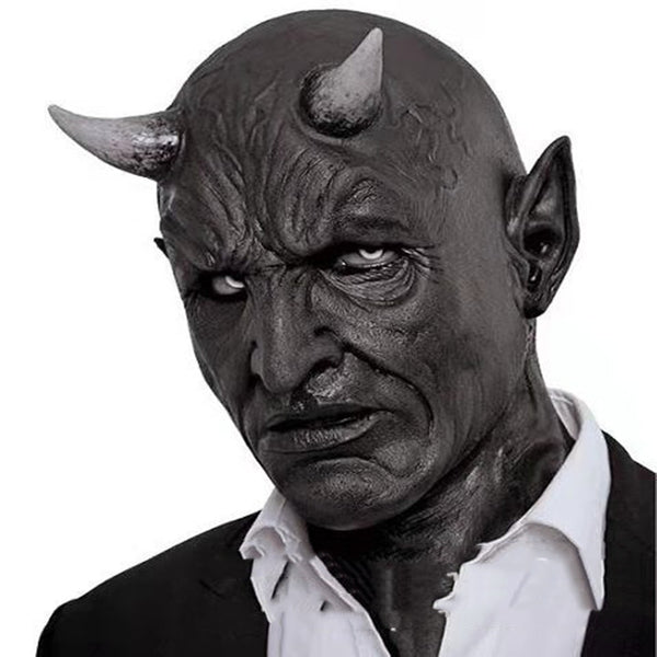 Halloween Horn Demon Mask Latex Headgear - Discount Halloween City