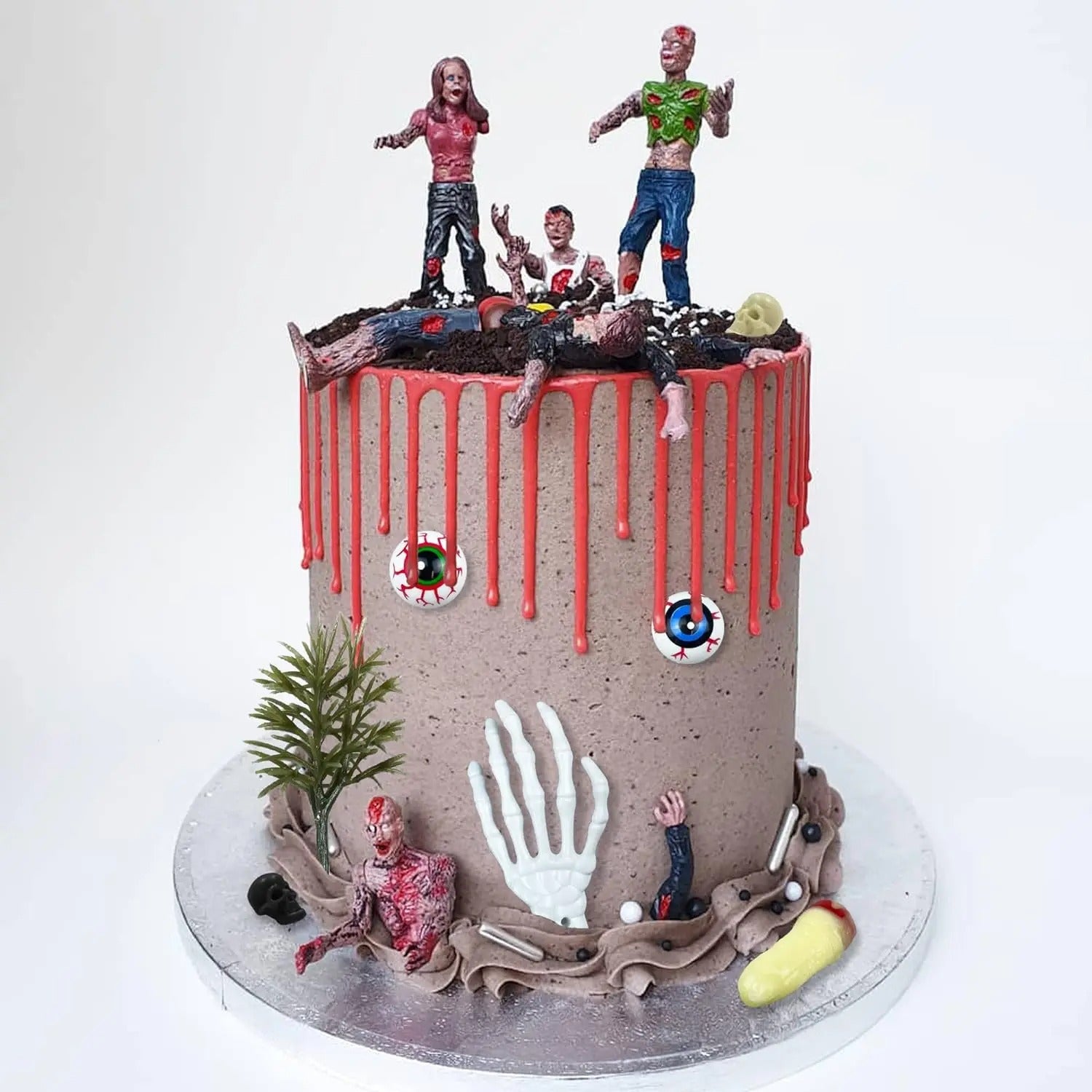 17 Pieces Zombie Cake Decoration Horror Zombie Theme Party - Discount Halloween City