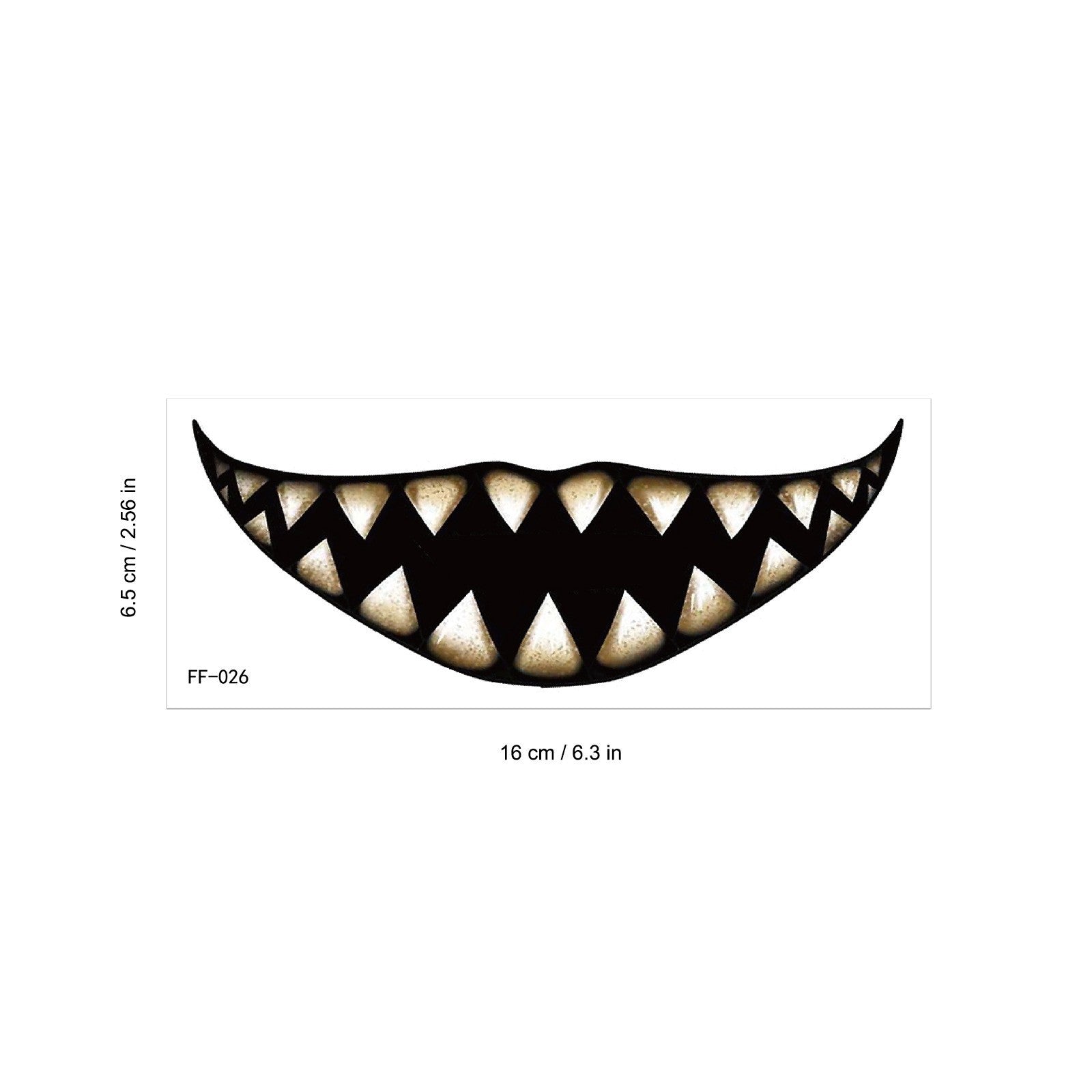 Horror Big Mouth Tattoo Sticker - alternate view 8