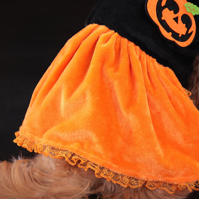 Cross-border Pet Costume Halloween Classic Pumpkin Skirt - Discount Halloween City
