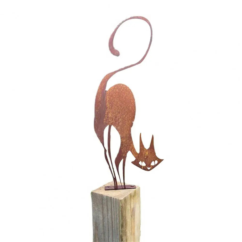 NNEOBA Halloween Metal Cat Yard Ornament