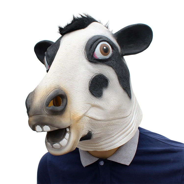 Halloween Holiday Party Cow Mask Latex Headgear - Discount Halloween City