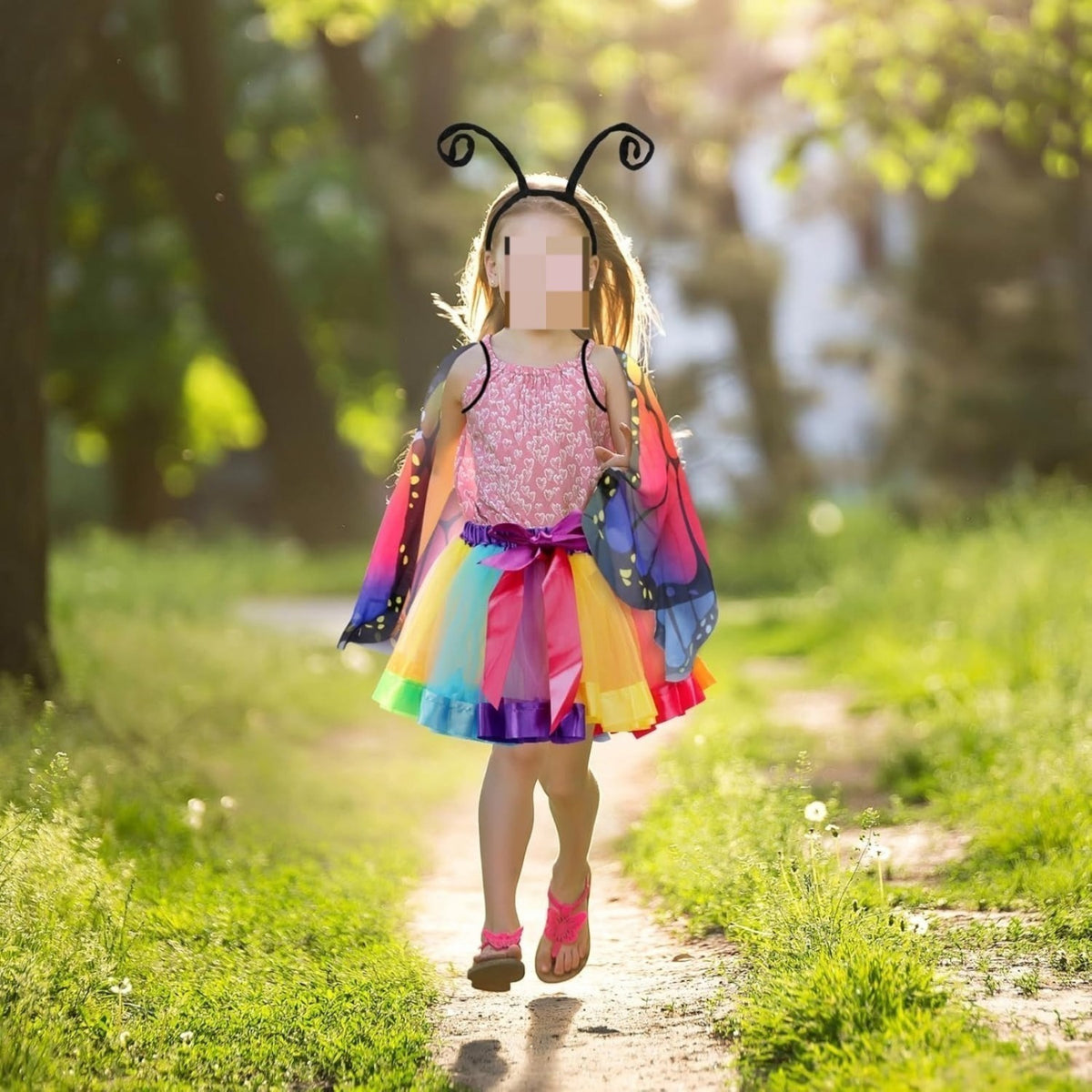 3-Piece Butterfly Costume Set with Wings, Antenna Headband & Tulle Skirt - product image 4