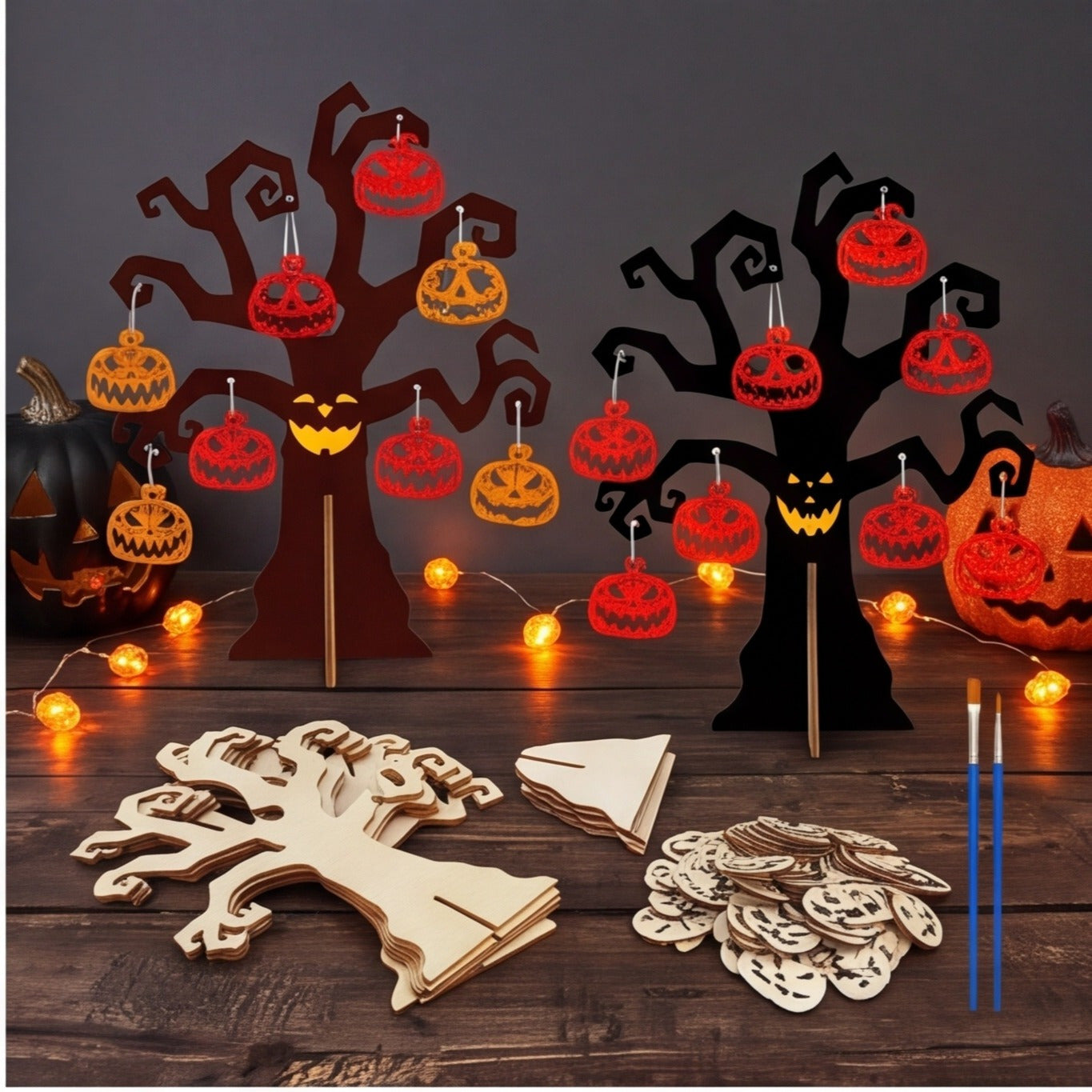 56-piece Craft Kit with Wooden Discs