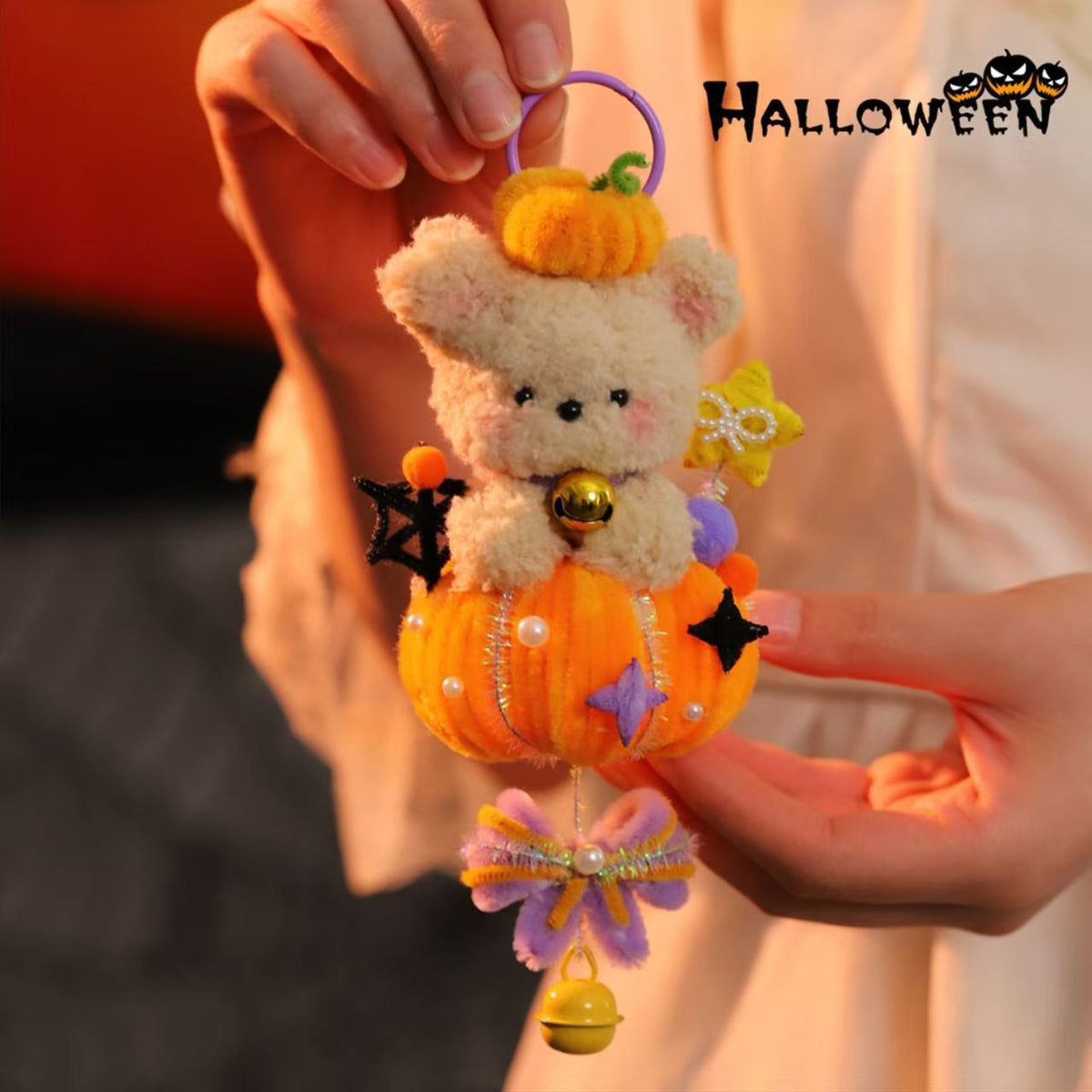 Glowing Pumpkin Pendant Halloween Craft Kit - product image 4