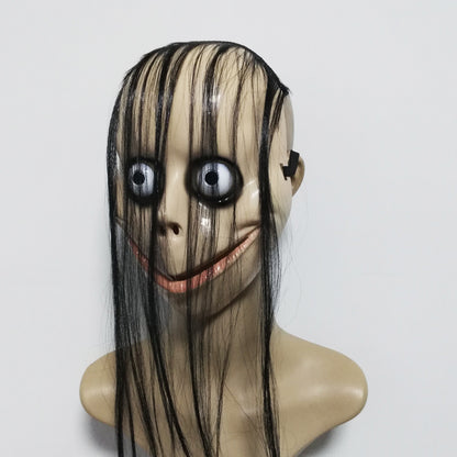 Halloween Horror Long Hair MOMO Mask - Discount Halloween City
