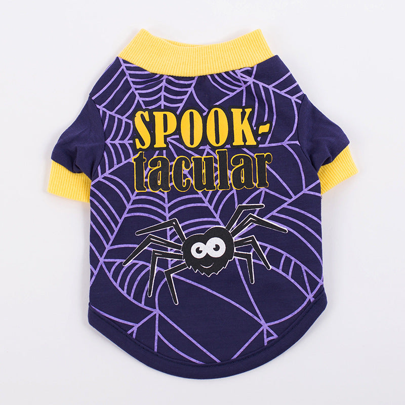 Dog Clothes Spring and Summer Clothes Cartoon Print T-shirt - Discount Halloween City
