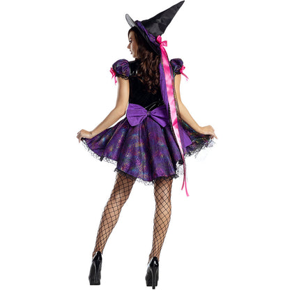 Spider Web Witch Clothes Halloween Magic Wizard Cos Costume | Hats | Indoor Decorations - Costumes