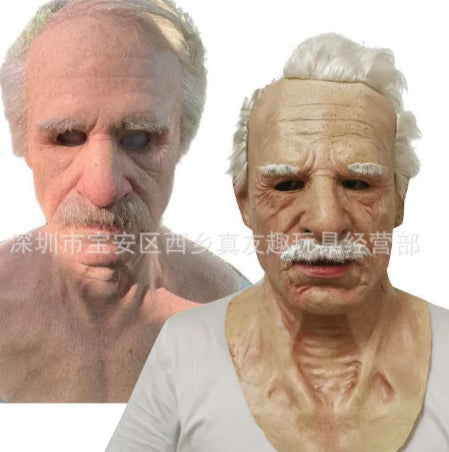 Halloween Granny Mask Latex Headgear Wig Mask - Discount Halloween City