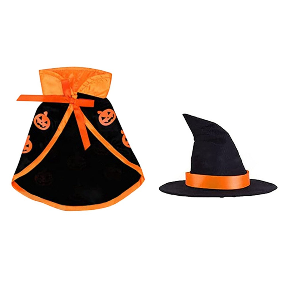 Pet Halloween Cape Hat Set Dogs Cute Costume Pet Party - Discount Halloween City