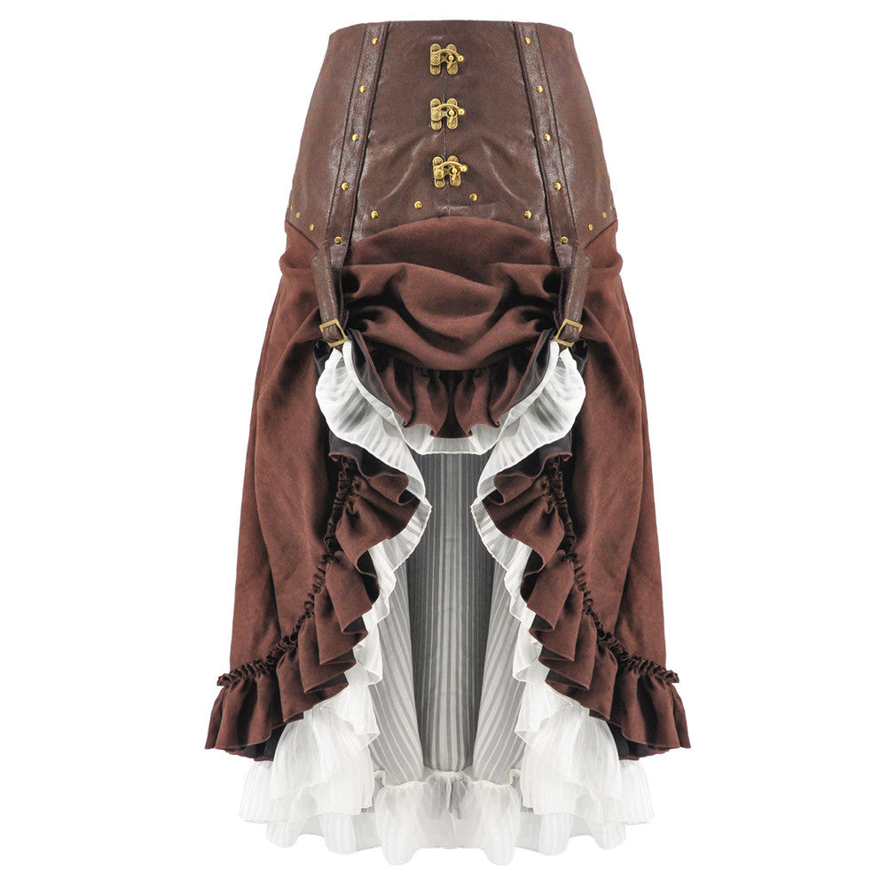 Halloween Stage Costume Steampunk Irregular Skirt Two-piece - Discount Halloween City
