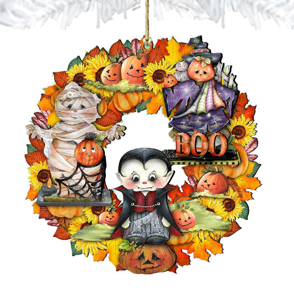 Halloween Wreath Wooden Ornament