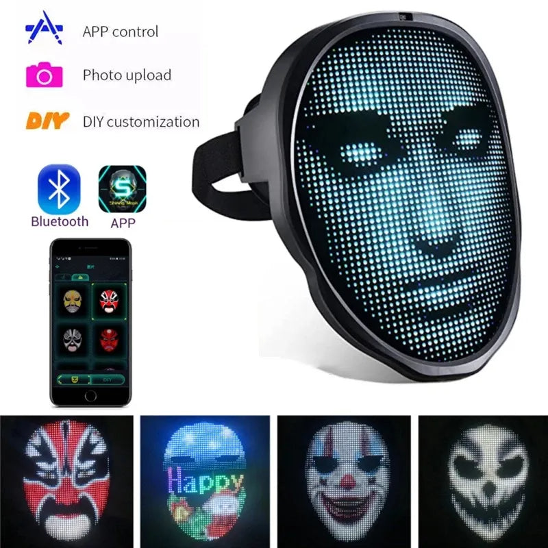 Face Masks Full Color LED Halloween Mask
