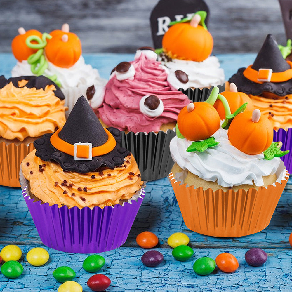 300 Pcs Halloween Foil Cupcake Liners - Discount Halloween City