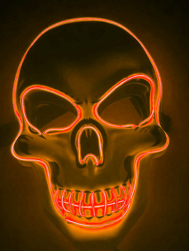 Halloween Skeleton Mask LED Glow Scary - Discount Halloween City