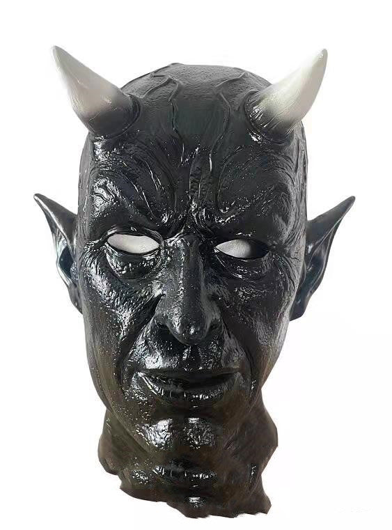 Halloween Horn Demon Mask Latex Headgear - Discount Halloween City