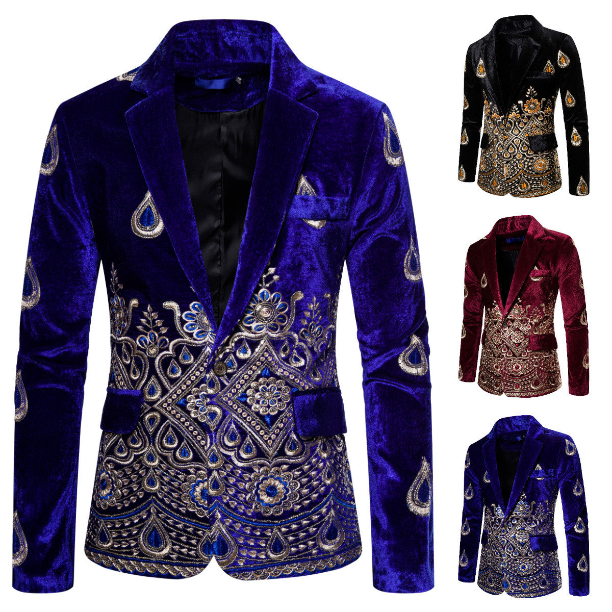 Halloween Ethnic Print Single-breasted Leisure Suits for Men - Discount Halloween City