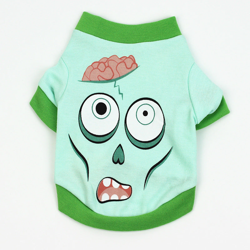 Dog Clothes Spring and Summer Clothes Cartoon Print T-shirt - Discount Halloween City