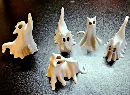 Halloween Ghost Cat Trio Desktop Decoration Ghost Dog - Discount Halloween City