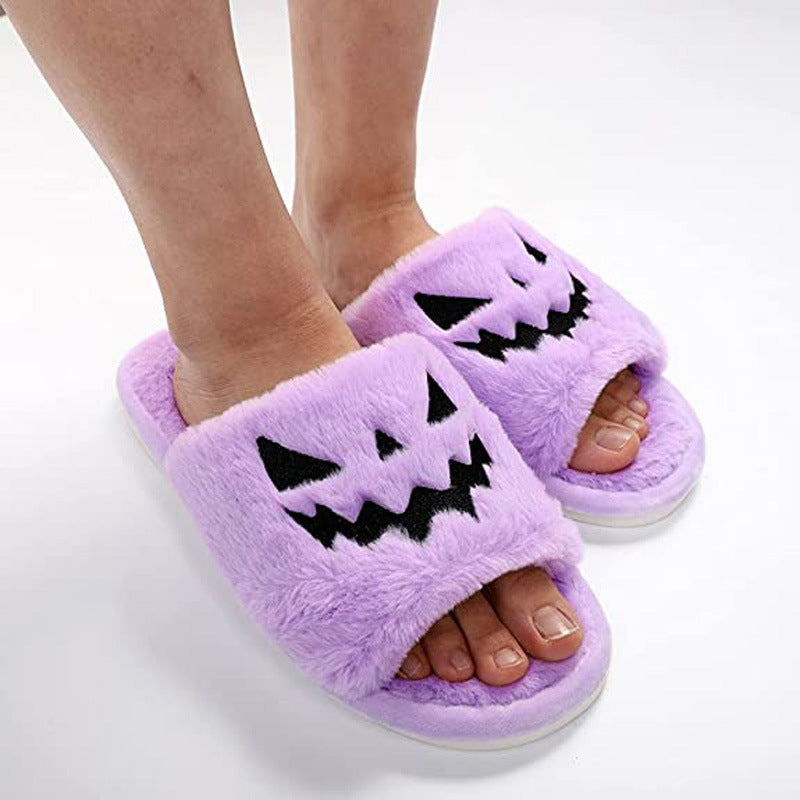Halloween Shoes Winter Cute Warm Home Slippers Women's - Discount Halloween City