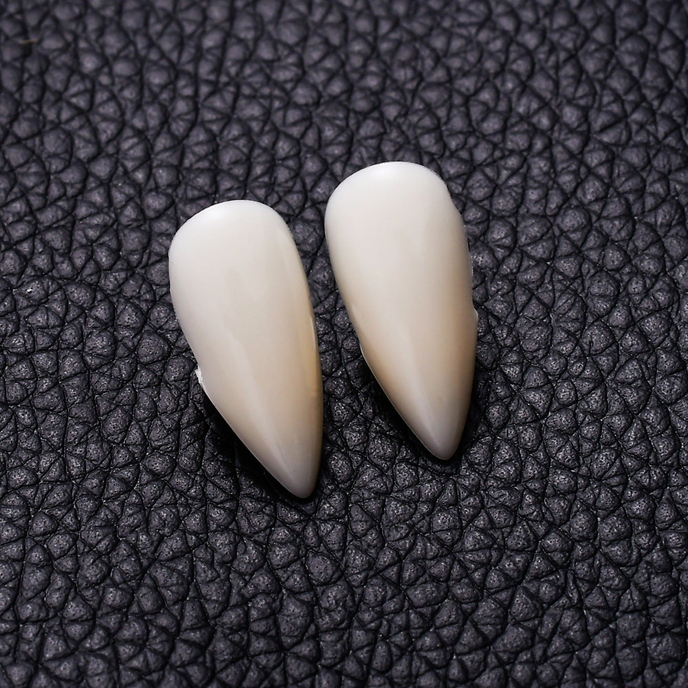 Halloween Dentures Vampire Fangs Zombie Teeth White Tiger Braces Cosplay Masquerade Party - Discount Halloween City