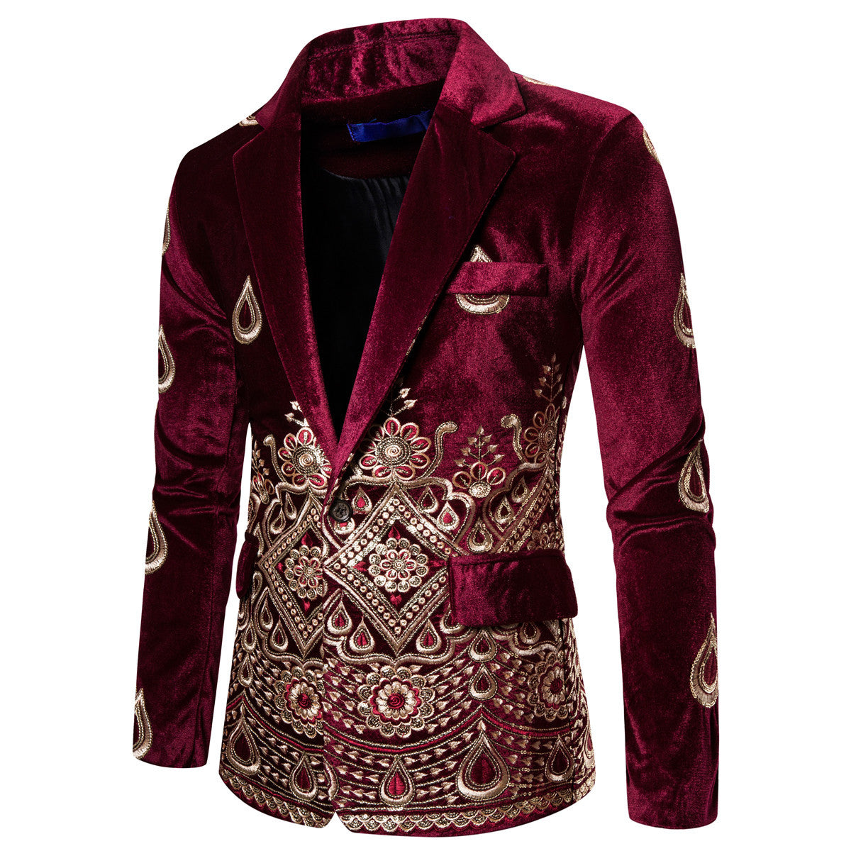 Halloween Ethnic Print Single-breasted Leisure Suits for Men - Discount Halloween City