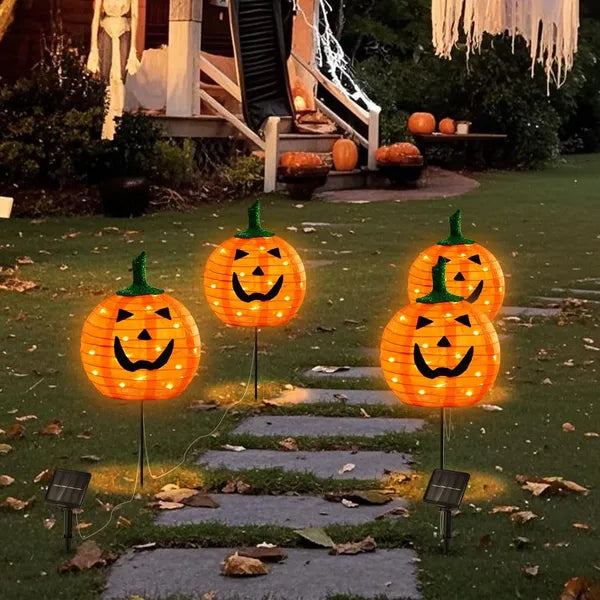 Solar Halloween Pumpkin LED Lights - Discount Halloween City