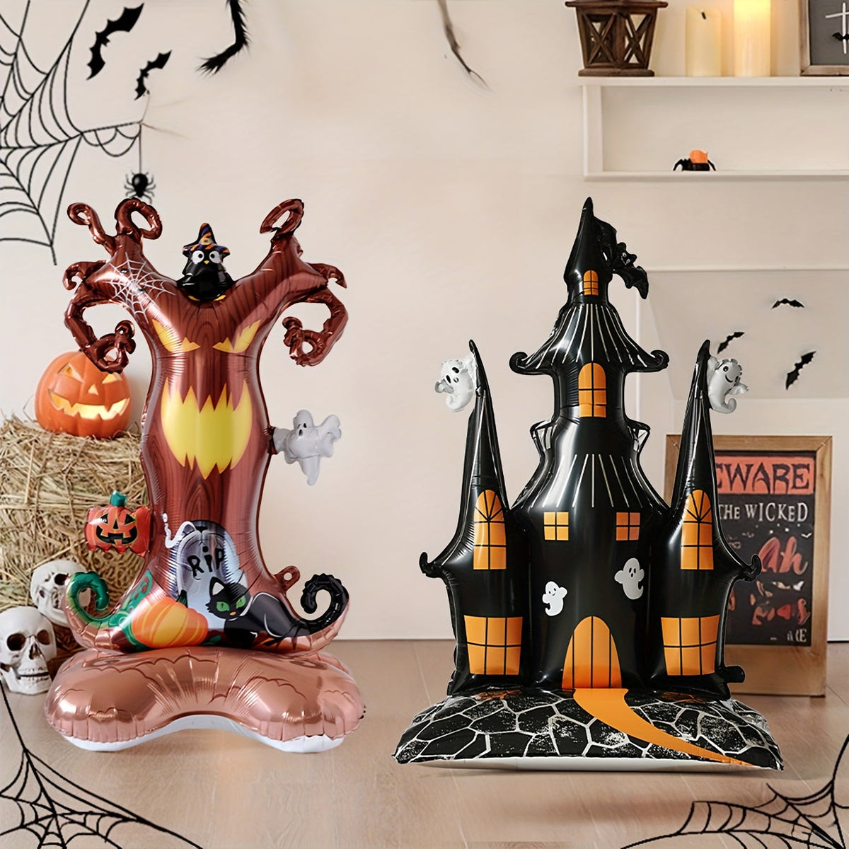 Halloween Haunted House & Tree Foil Balloons (2pcs)