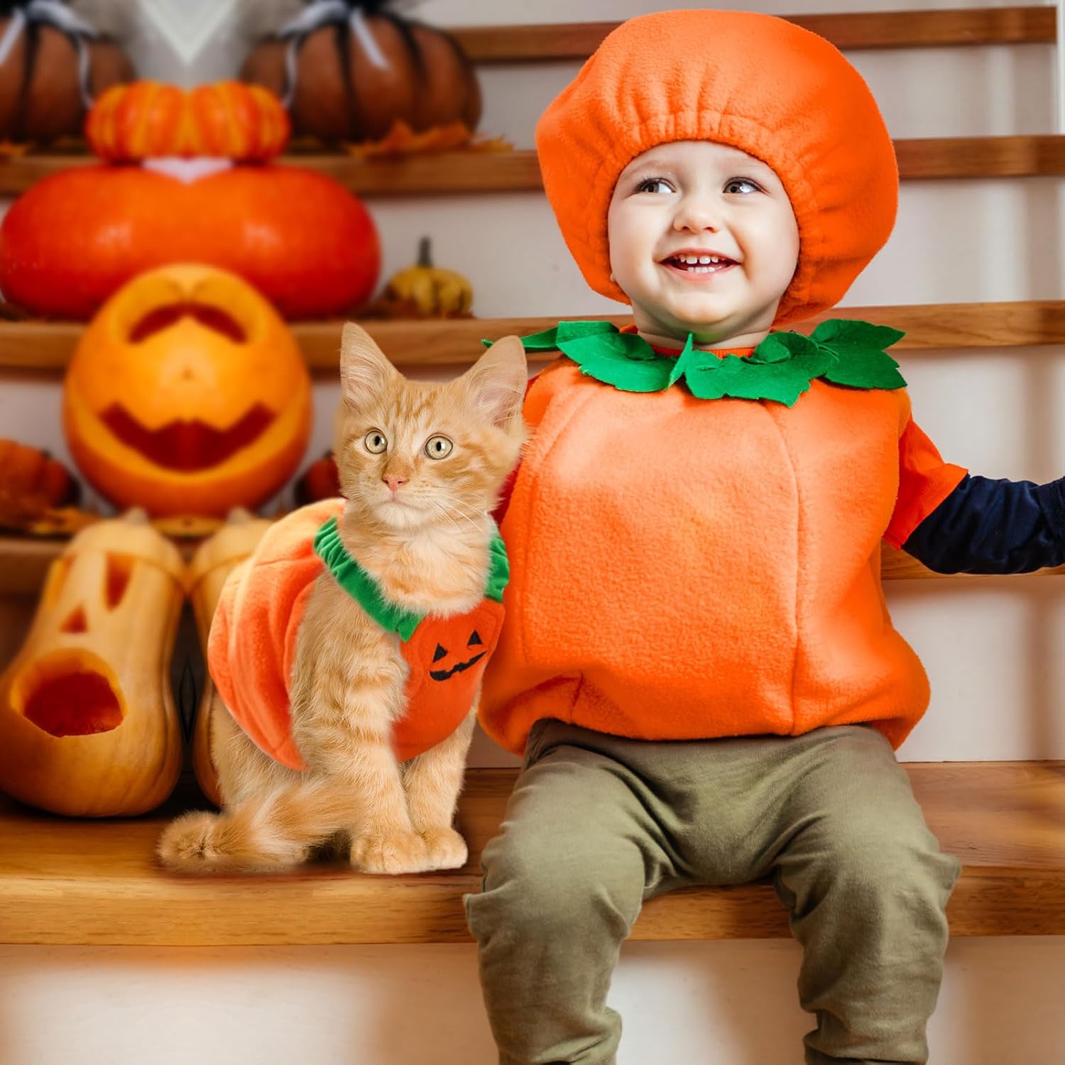 Funny Pumpkin Dog Halloween Costume Dog & Cat Thick Plush - Discount Halloween City